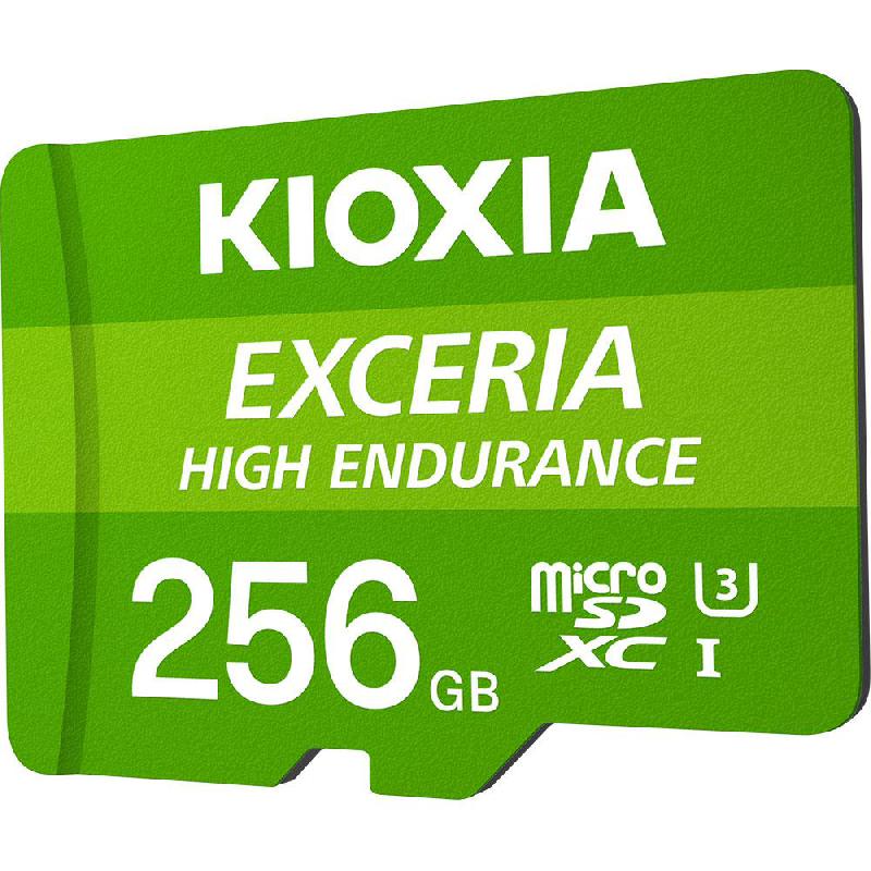 Kioxia Exceria High Endurance MicroSDXC, 256 GB, Class 10: Max 100 Mbps Speed Performance