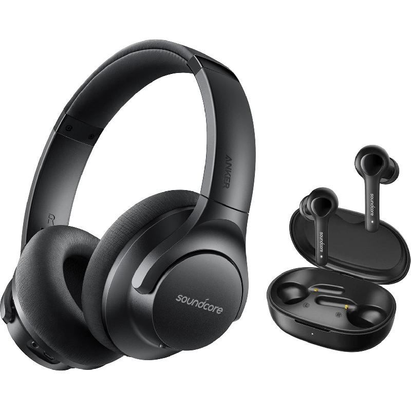 Anker Soundcore Life 2 NC + Life Note Audio Bundle, Bluetooth, Built-in Microphone, Black