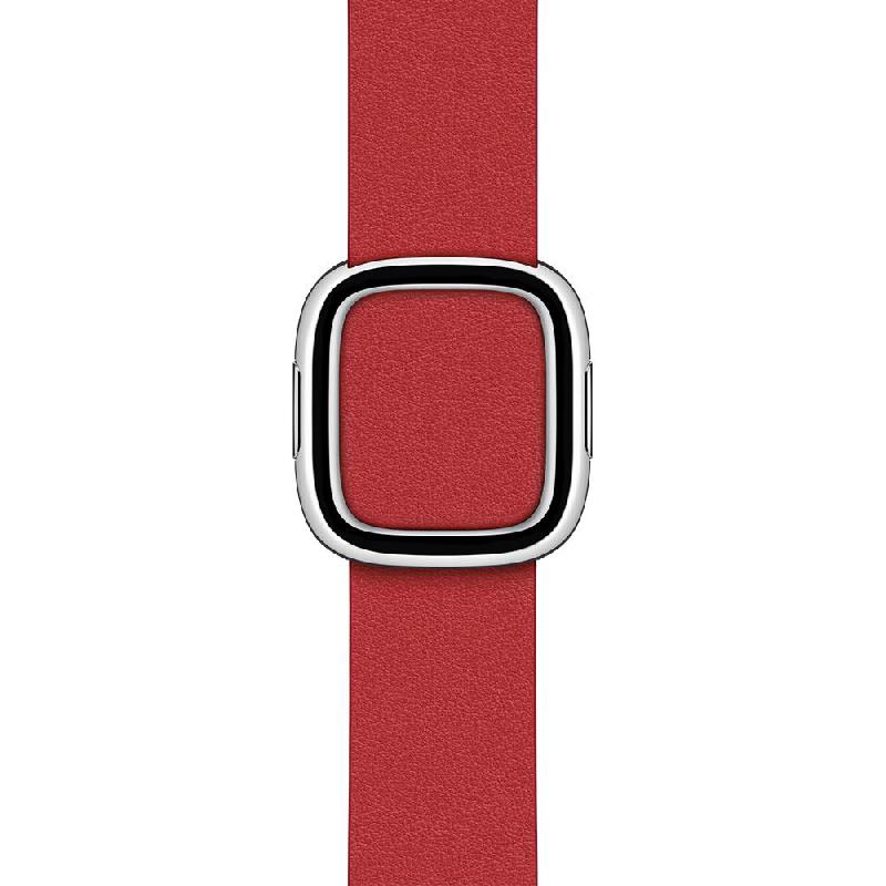 Apple Modern Buckle Wrist Strap, for Apple Watch Series 6 40/Watch Series 5 40/Watch SE 40, Granada Leather, Medium Band Size, Scarlet