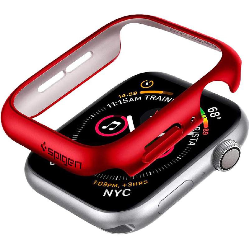 Spigen Thin Fit Smartwatch Fit Case, for Apple Watch SE 44 2nd Gen/Watch Series 7 45/Watch Series 6 44, Red