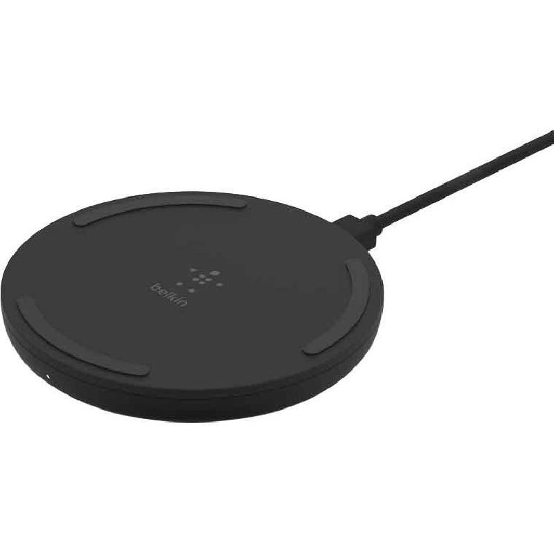 Belkin BoostCharge Wireless Charging Pad 15W + QC 3 24W Wall Charger, Quick Charge 3.0, 15 Watts, Black