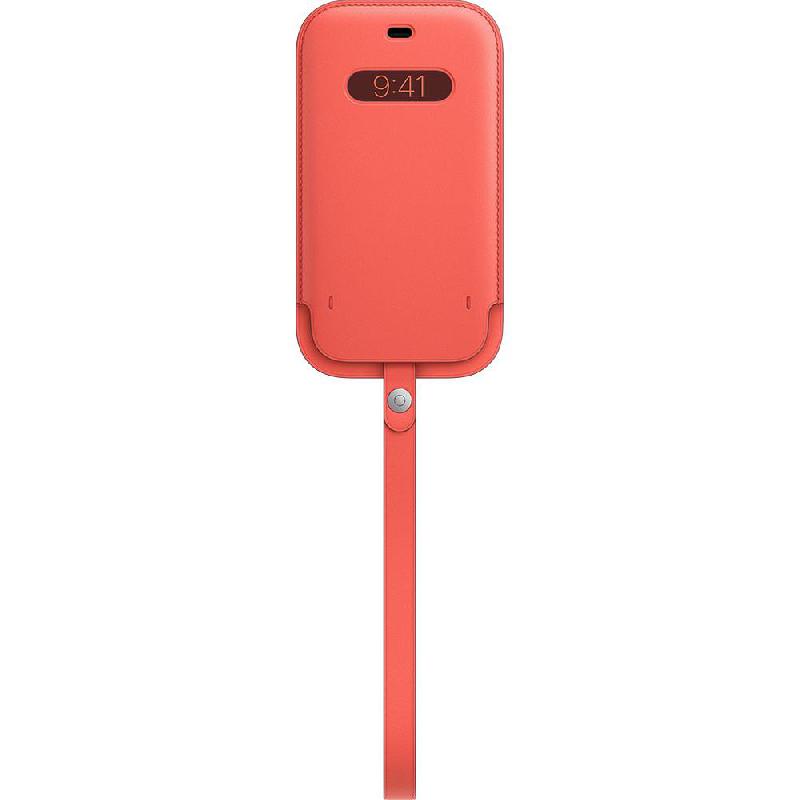 Apple Leather Sleeve with MagSafe, for iPhone 12/iPhone 12 Pro, Pink Citrus