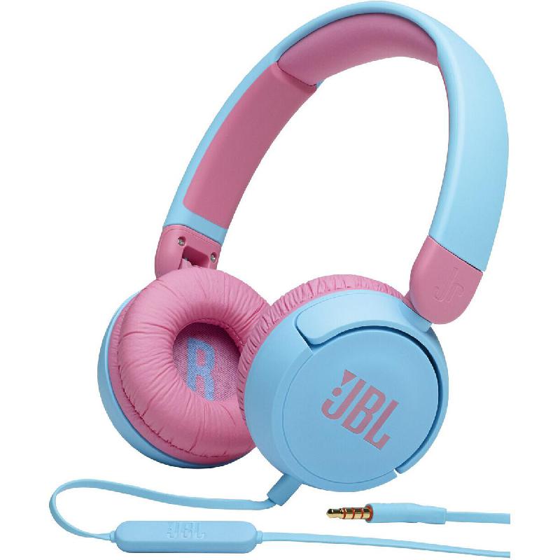 JBL Jr310 Kids On-Ear Headphones, Wired, Built-in Microphone, Blue