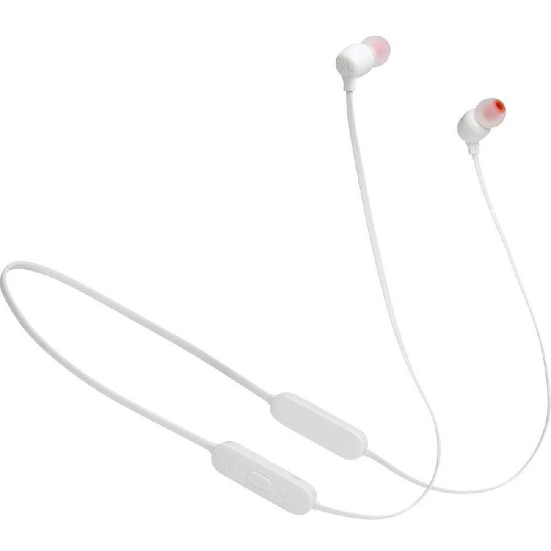 JBL Tune 125BT In-Ear Earphones, Bluetooth, USB (Charging), Built-in Microphone, White