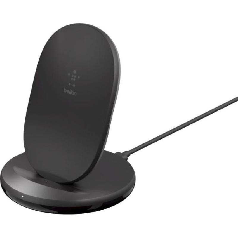 Belkin BoostCharge 15W Wireless Charging Stand + QC 3.0 24W Wall Charger, Quick Charge 3.0, 15 Watts, Black