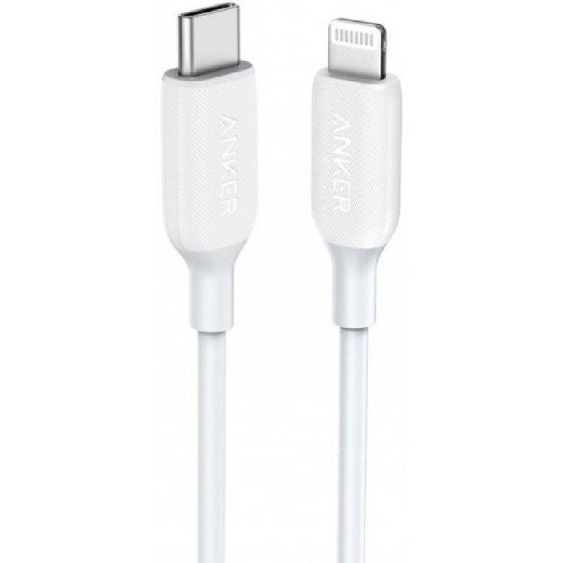 Anker PowerLine III USB-C to Lightning Sync & Charge Cable, 3.00 ft ( 91.44 cm ), White