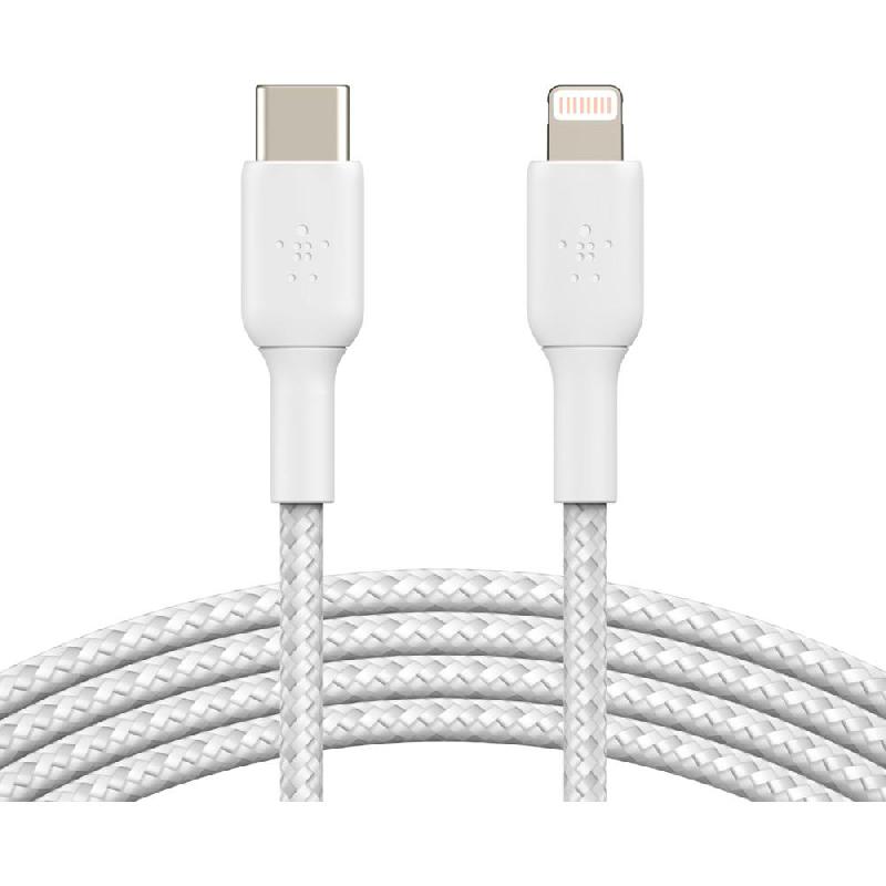 Belkin BoostCharge USB-C to Lightning Sync & Charge Cable, 2.00 m ( 6.56 ft ), White