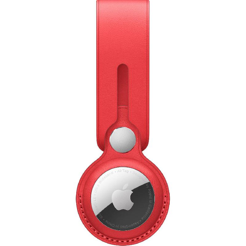 Apple AirTag Leather Loop (AirTag Not Included) Item Locator Accessory, for Apple AirTag, Product (Red)