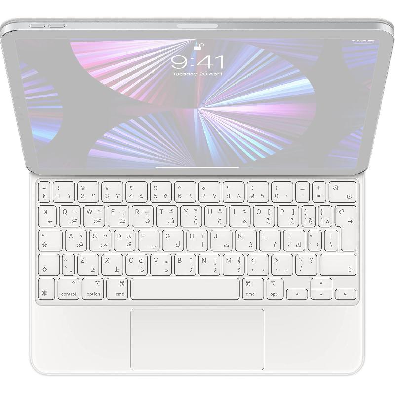 Apple Magic Tablet Keyboard, Magnetic Attachment, for iPad Pro 12.9 - 2021/iPad Air 13 M2, White