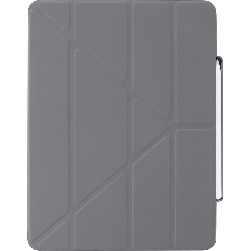 PIPETTO Origami Pencil Folio Tablet Case, for iPad Pro 12.9 - 2021/iPad Pro 12.9 - 2020, Dark Grey
