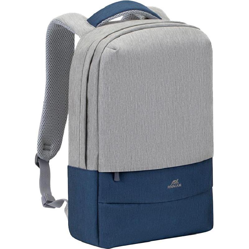 Rivacase Prater Anti-theft Laptop Backpack, for 15.6" (Device), Grey/Dark Blue