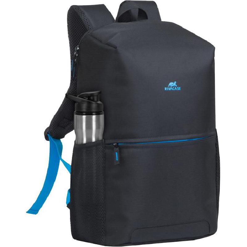 Rivacase Regent + Sports Bottle Bundle Laptop Backpack with Accessory, for 15.6" (Device), Black