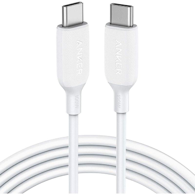 Anker PowerLine III USB-C to USB-C Standard Cable, 1.83 m ( 6.00 ft ), White