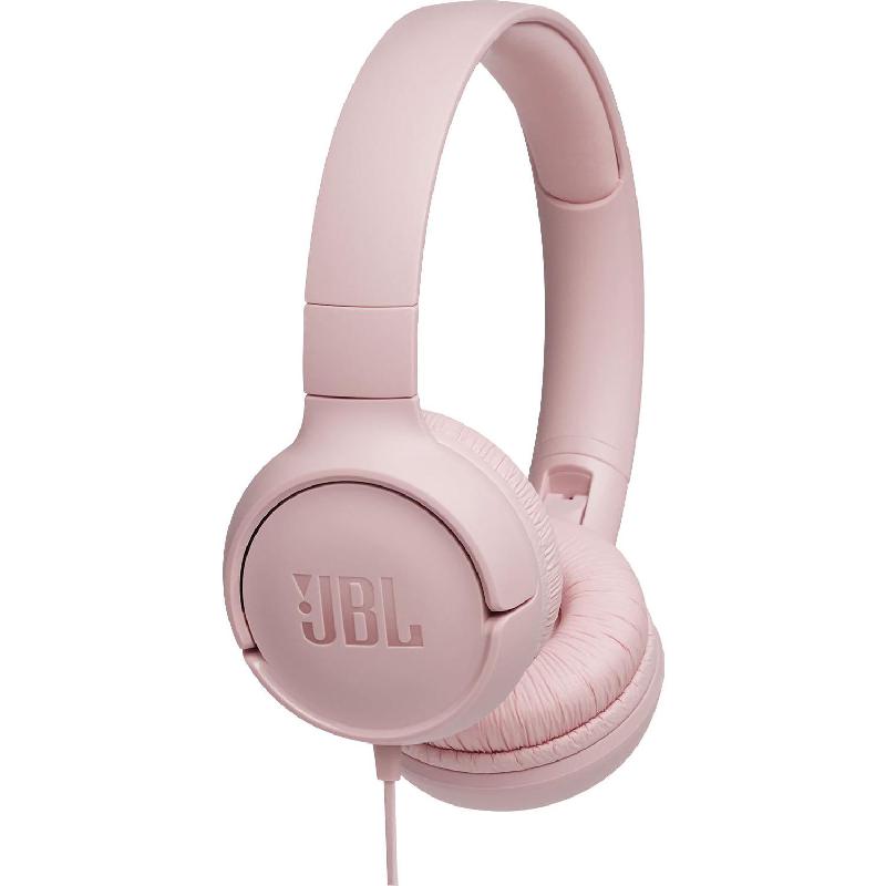 JBL Tune 500 On-Ear Headphones, Wired, 3.5 mm Connector, In-line Microphone, Pink