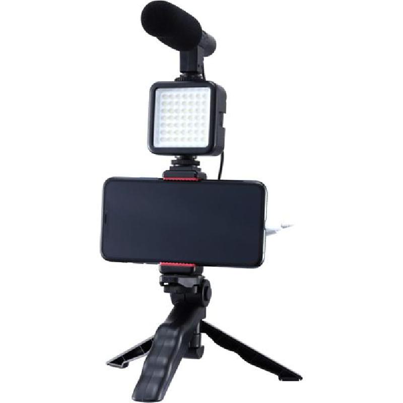 Muvit Vlogging Kit Smartphone Camera Accessory, Universal, for Most Devices, Black