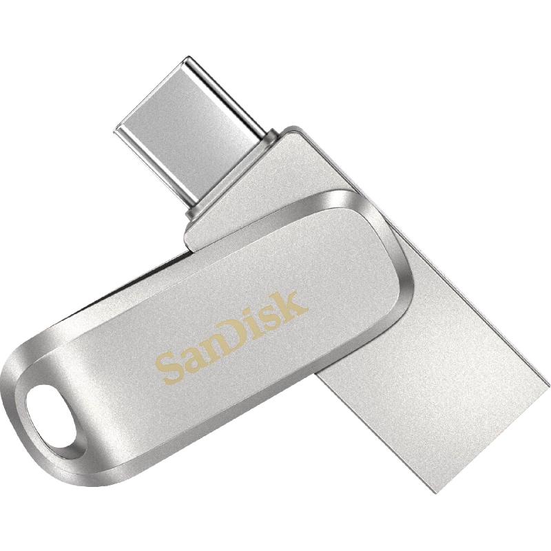 SanDisk Ultra Dual Drive Luxe OTG Drive (USB-C/USB), 256 GB, Silver