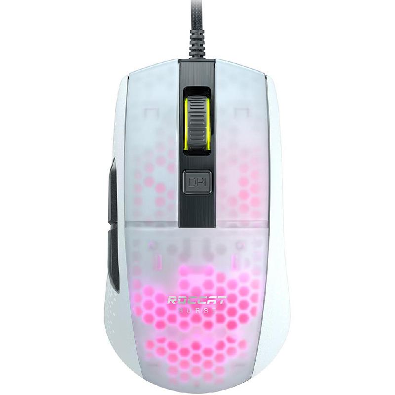 ROCCAT Burst Pro Gaming Mouse, Optical Owl-Eye 16000 dpi, Wired, White