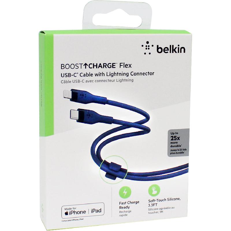 Belkin BoostCharge Flex USB-C to Lightning Sync & Charge Cable, 1.00 m ( 3.28 ft ), Blue