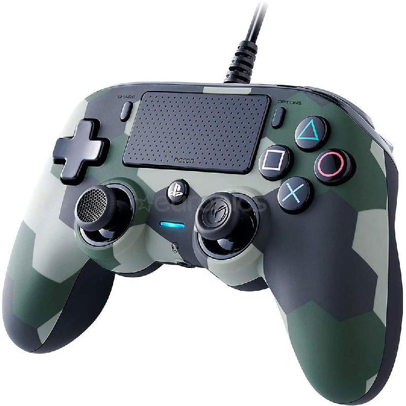 Nacon Compact Controller, Wired, for PlayStation 4, Camouflage (Green)