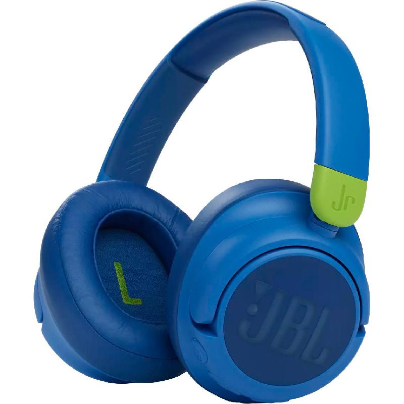 JBL Jr 460NC Kids On-Ear Headphones, Active Noise Cancelling, Bluetooth/Wired (Optional), USB (Charging), Built-in Microphone, Blue