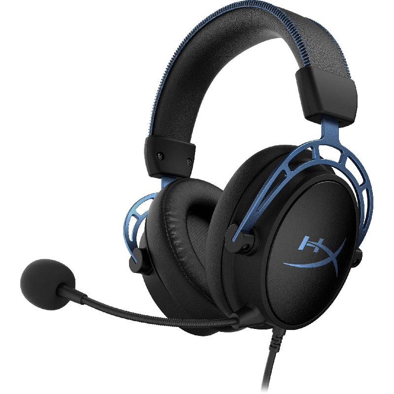 HyperX Cloud Alpha S Gaming Headset, Wired, 3.5 mm Connector/USB, Unidirectional/Detachable Microphone, Blue