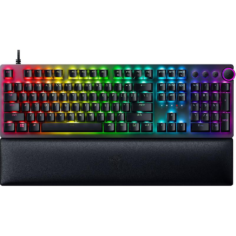 Razer Huntsman V2 Purple Optical Switch (US Layout) Gaming Keyboard, Wired, for Apple Laptop/Desktop Computer/Gaming Desktop Computer/CPU/Gaming CPU, Black