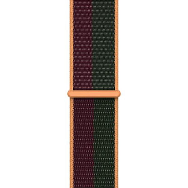 Apple Sport Loop Wrist Strap, for Apple Watch Series 7 41/Watch Series 6 40/Watch Series 5 40/Watch SE 40, Woven Nylon, Extra Large Band Size, Dark Cherry/Forest Green