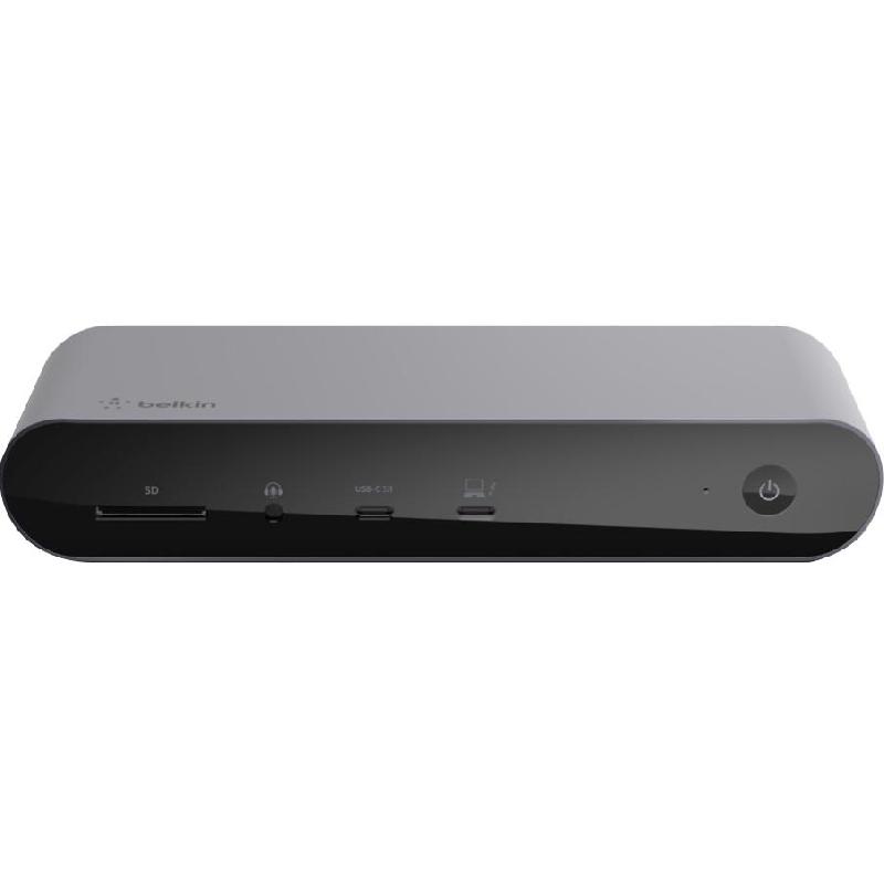 Belkin Connect Pro Dock Multi-port Station, Thunderbolt 4, 12 Port (2X HDMI/4X USB/USB-C 3.1/2X Thunderbolt 4/RJ-45/SD Card/Audio In/Out), Black