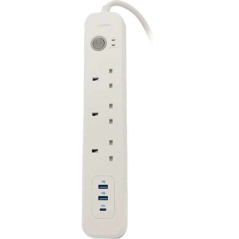 Anker PowerExtend Power Extension, 3 Outlet;3 Port (2X USB/1X USB-C), 2.00 m ( 6.56 ft )