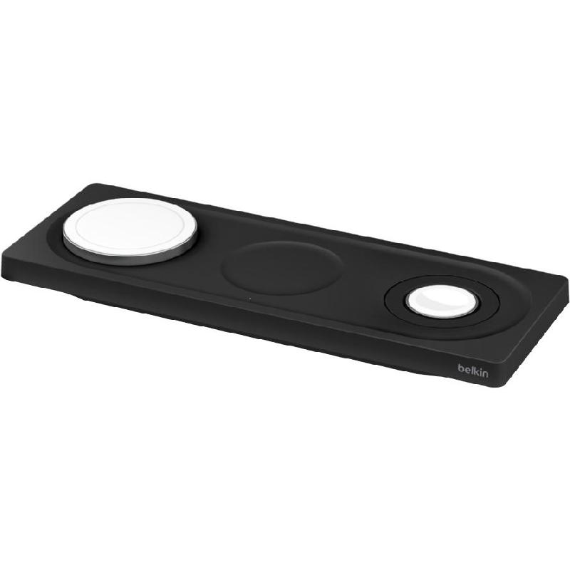 Belkin BoostCharge Pro 3-in-1 Wireless Charging Pad with MagSafe, Qi/PMA, Black