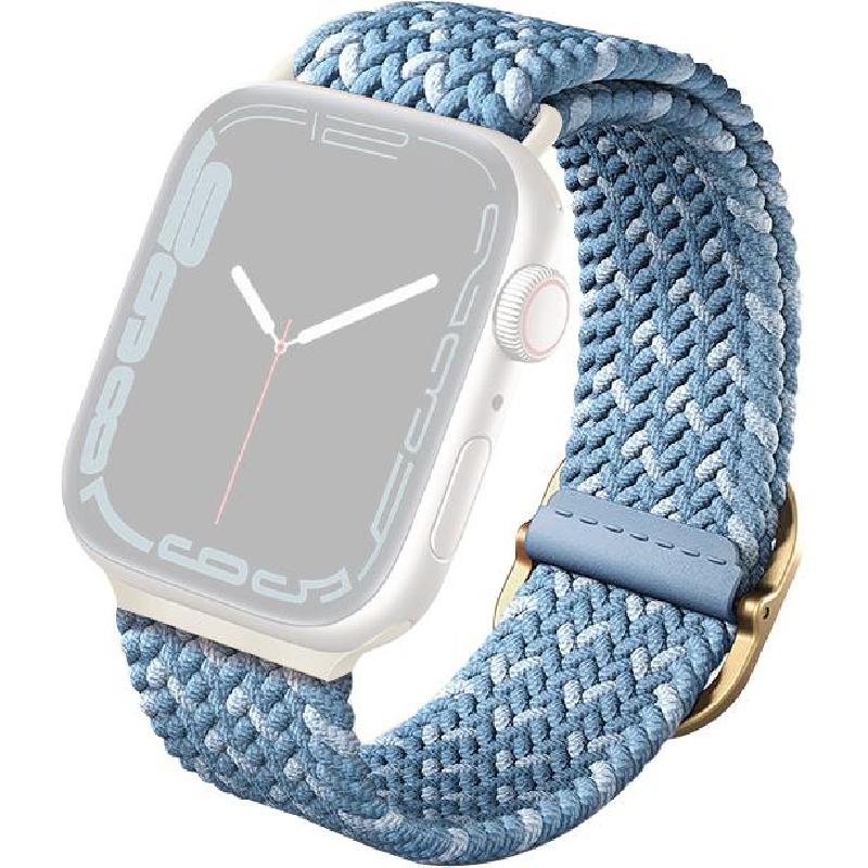 Uniq Aspen Wrist Strap, for Apple Watch Series 11 42/Watch Series 10 42/Watch Series 9 41/Watch SE 40, Braided Band, with Stainless Steel Buckle, Cerulean Blue