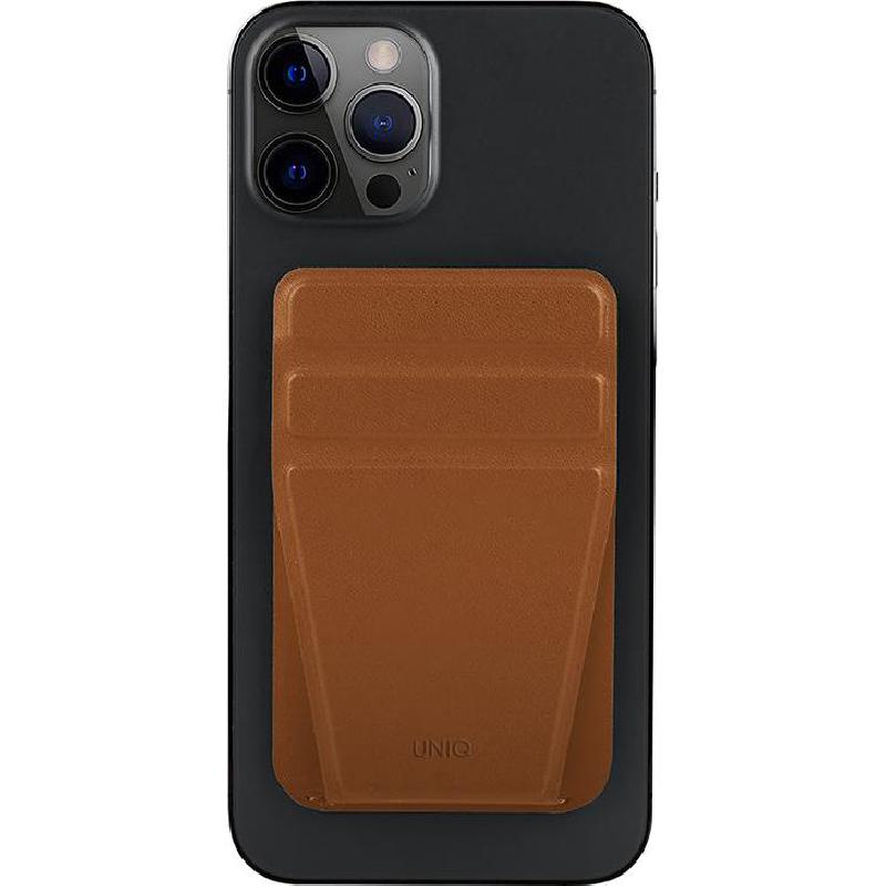 Uniq Lyft Magnetic Phone Wallet, Universal, for Smartphone with MagSafe, Toffee Brown