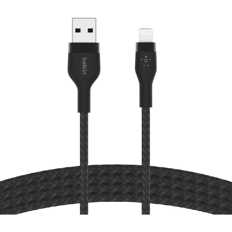 Belkin BoostCharge Pro Flex USB-A to Ligthning Standard Cable, 1.00 m ( 3.28 ft ), Black