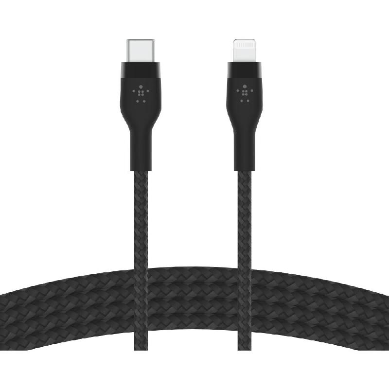 Belkin BoostCharge Pro Flex USB-C with Lightning Standard Cable, 1.00 m ( 3.28 ft ), Black