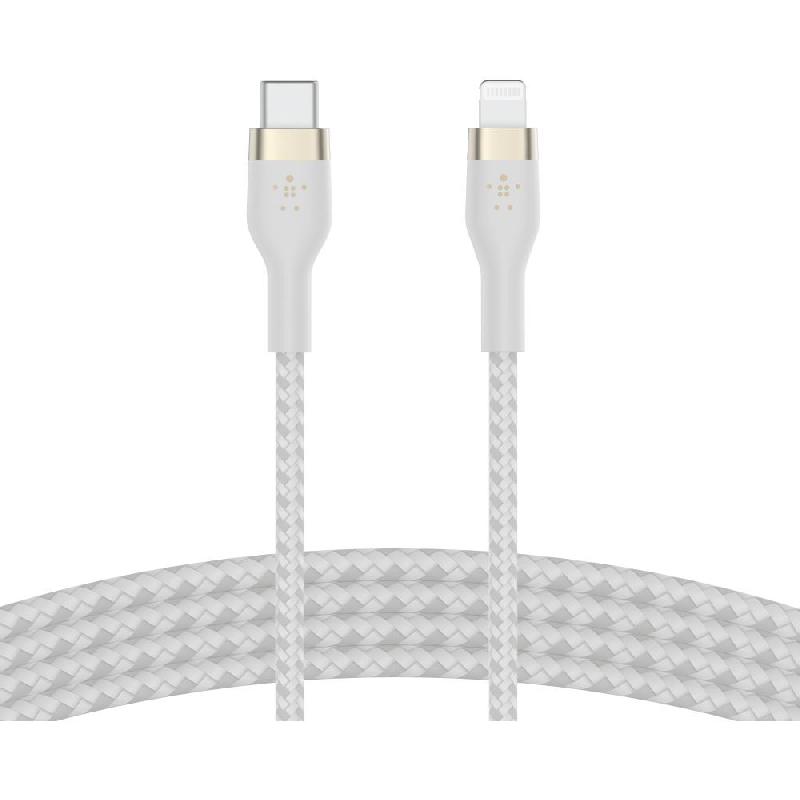 Belkin BoostCharge Pro Flex USB-C with Lightning Standard Cable, 1.00 m ( 3.28 ft ), White