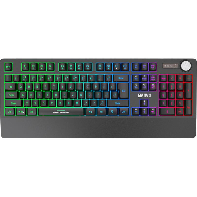 MARVO Scorpion K660 Membrane RGB Gaming Keyboard, Wired, for Laptop/Desktop Computer/Gaming Desktop Computer/CPU Windows 7/8/10, Black