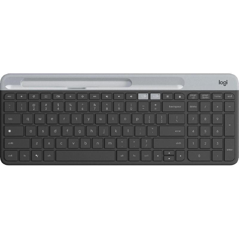 Logitech K580 Slim Multi-Device Keyboard, Bluetooth/Wireless (2.4 GHz RF), for iOS/Android/Windows OS/macOS, Graphite