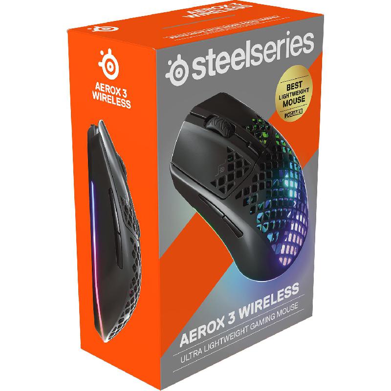SteelSeries Aerox 3 Wireless 2022 Edition (Onyx) Gaming Mouse, Bluetooth/Wireless (2.4 GHz RF), Laser Technology, TrueMove Air 18000 cpi, Black — 4
