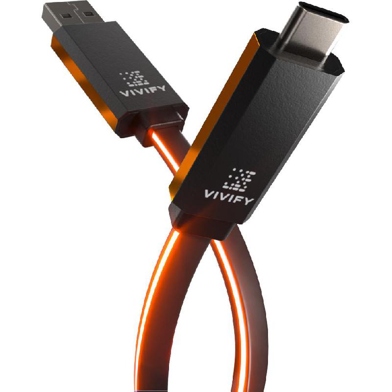 Vivify ACESO W10 USB-C to USB 3.2 Sync & Charge Cable, 1.00 m ( 3.28 ft ), Black