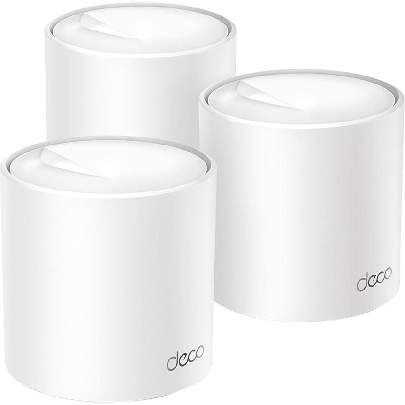 TP-Link Deco X50 (3-pack) Whole Home Mesh Wi-Fi, Wi-Fi 6 (802.11ax), Dual Band (2.4 GHz/5 GHz), up to 150 Devices, 3 Port (LAN), 3 Port (GbE-LAN/GbE-WAN Auto Adapter), White