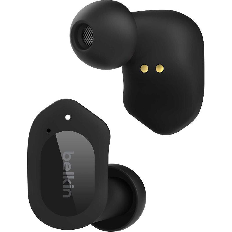 Belkin SoundForm Play True Wireless Earbuds, Noise Cancelling Microphone, Bluetooth, USB (Charging), Built-in Microphone, Black