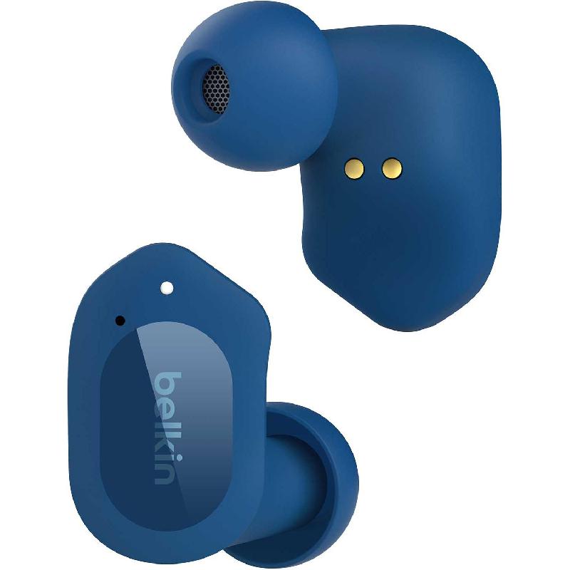 Belkin SoundForm Play True Wireless Earbuds, Noise Cancelling Microphone, Bluetooth, USB (Charging), Built-in Microphone, Blue