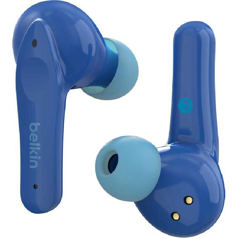 Belkin SoundForm Nano Wireless Earbuds for Kids Earbuds, Bluetooth, USB (Charging), Built-in Microphone, Blue