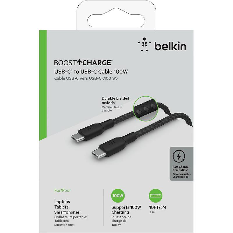 Belkin BoostCharge USB-C to USB-C Standard Cable, 3.00 m ( 9.84 ft ), Black