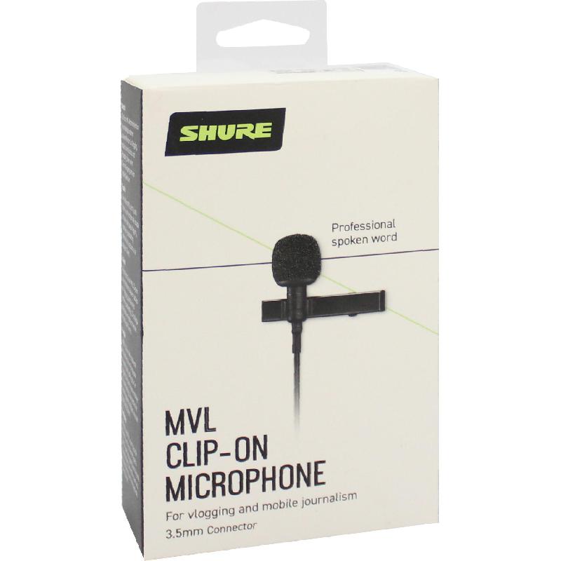Shure Omnidirectional Condenser Lavalier Digital Microphone, for Most Smartphones with Android OS/iOS, Black