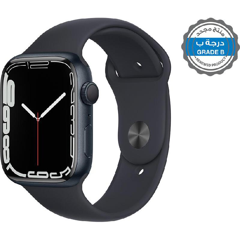 Renewed Grade B Apple Watch Series 7 45, GPS, Midnight Aluminum Case/Midnight Sport Band