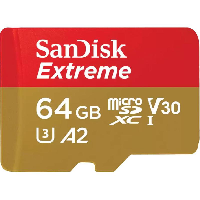 SanDisk Extreme MicroSDXC, 64 GB, Class 10: Max 170 Mbps Speed Performance