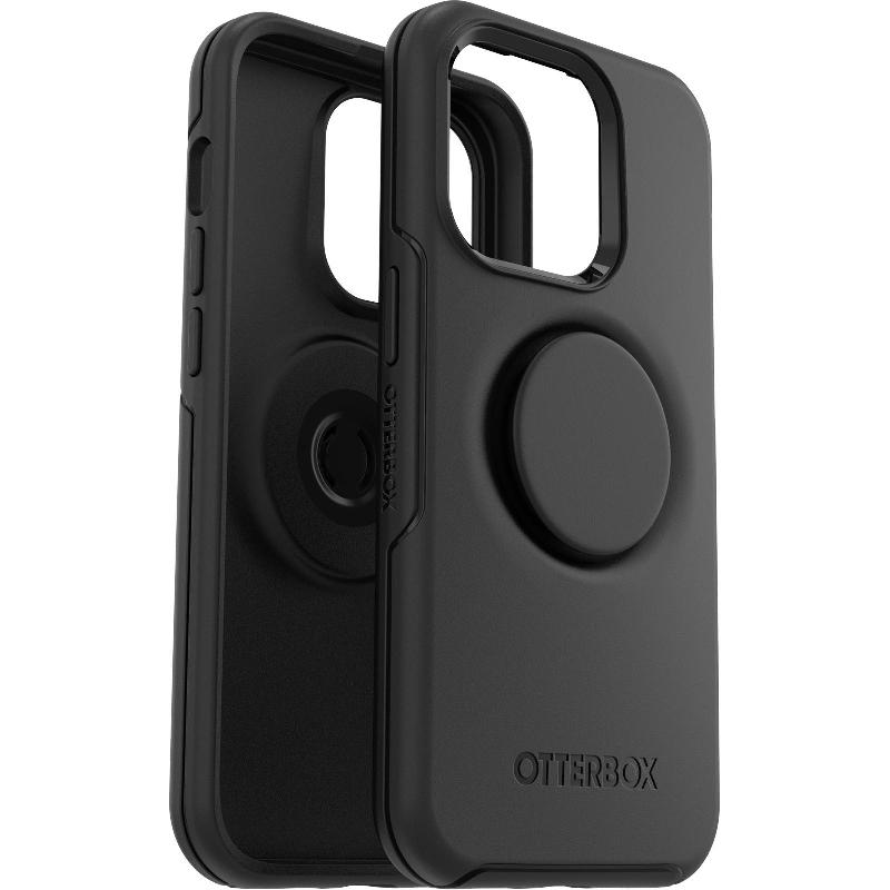 OtterBox Otter + Pop Symmetry Back Cover Mobile Case, for iPhone 14 Pro, Black
