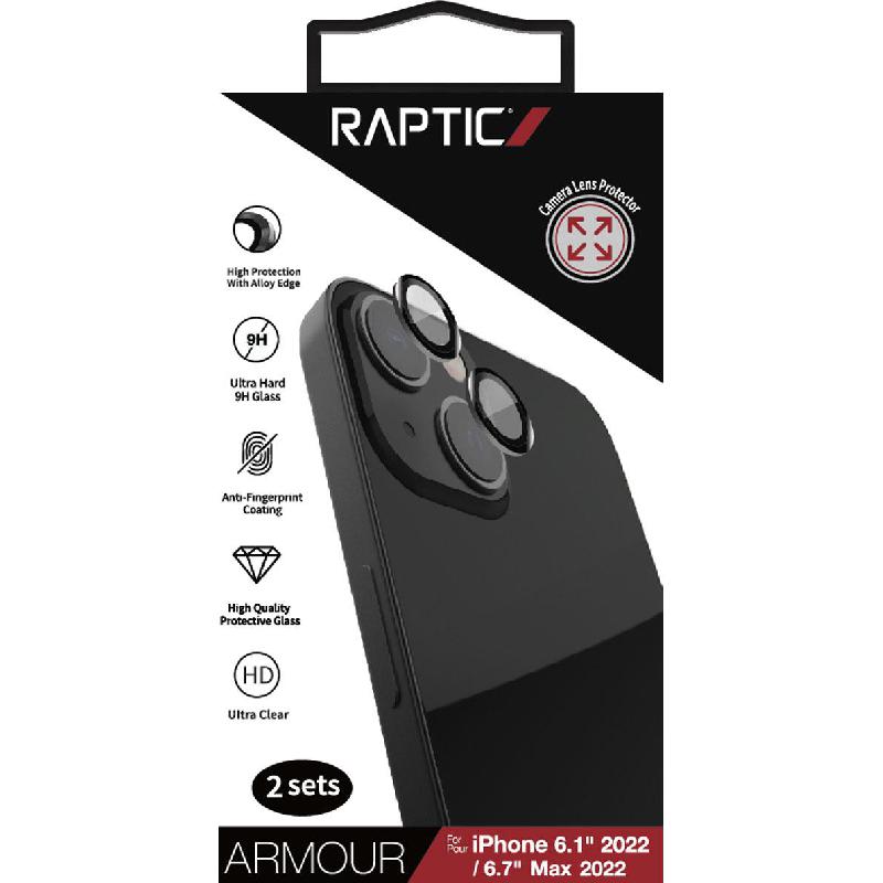 Raptic Raptic Armour (Individual Ring) Smartphone Camera Accessory, for iPhone 14/iPhone 14 Plus, Black