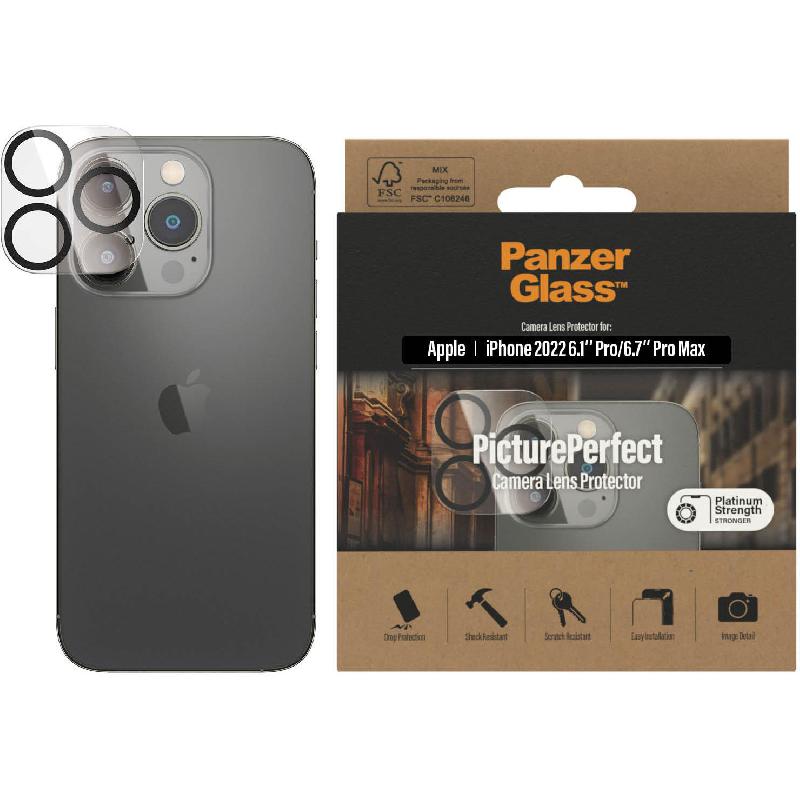 PanzerGlass PicturePerfect Camera Lens Protector (Full Frame) Smartphone Camera Accessory, for iPhone 14 Pro/iPhone 14 Pro Max, Black — 2